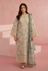 Kylon | 3PC Unstitched Suit Embroidered Lawn Floral Charm By Afrozeh